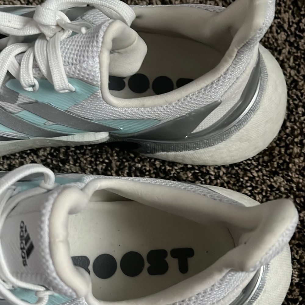 White Adidas Boost Sneakers, worn once - Picture 5 of 7